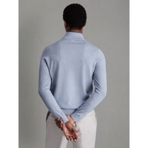 REISS BLACKHALL Merino Wool Half Zip Funnel Neck Jumper